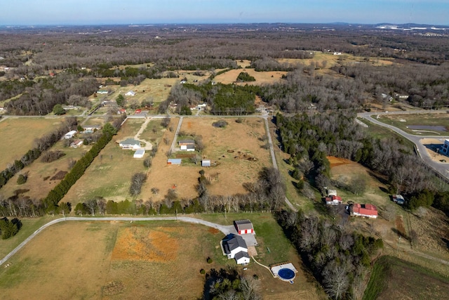 drone / aerial view featuring a rural view