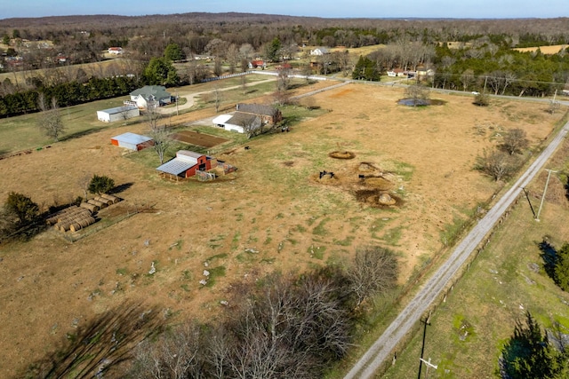 drone / aerial view with a rural view