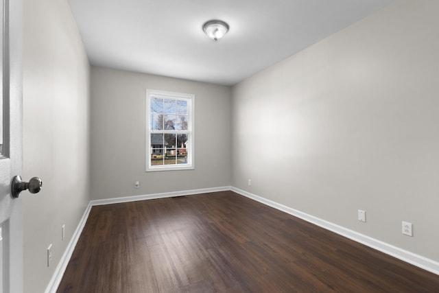 empty room featuring dark wood-type flooring