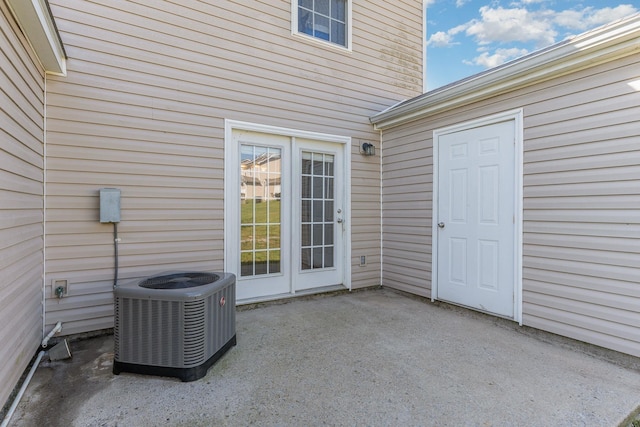 view of patio featuring central air condition unit