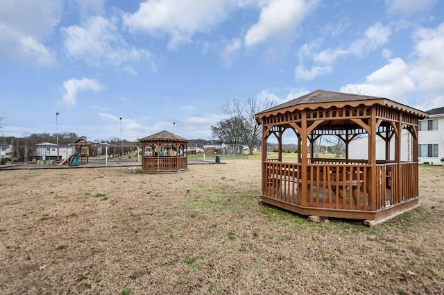 view of community featuring a gazebo