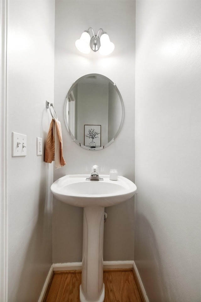 bathroom featuring hardwood / wood-style floors