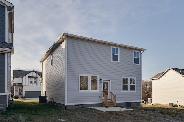 back of property featuring cooling unit