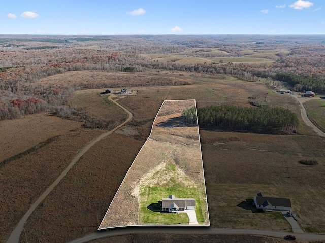 bird's eye view with a rural view