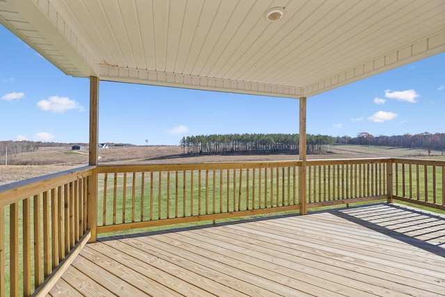 deck with a rural view