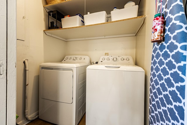 laundry room featuring washer and dryer