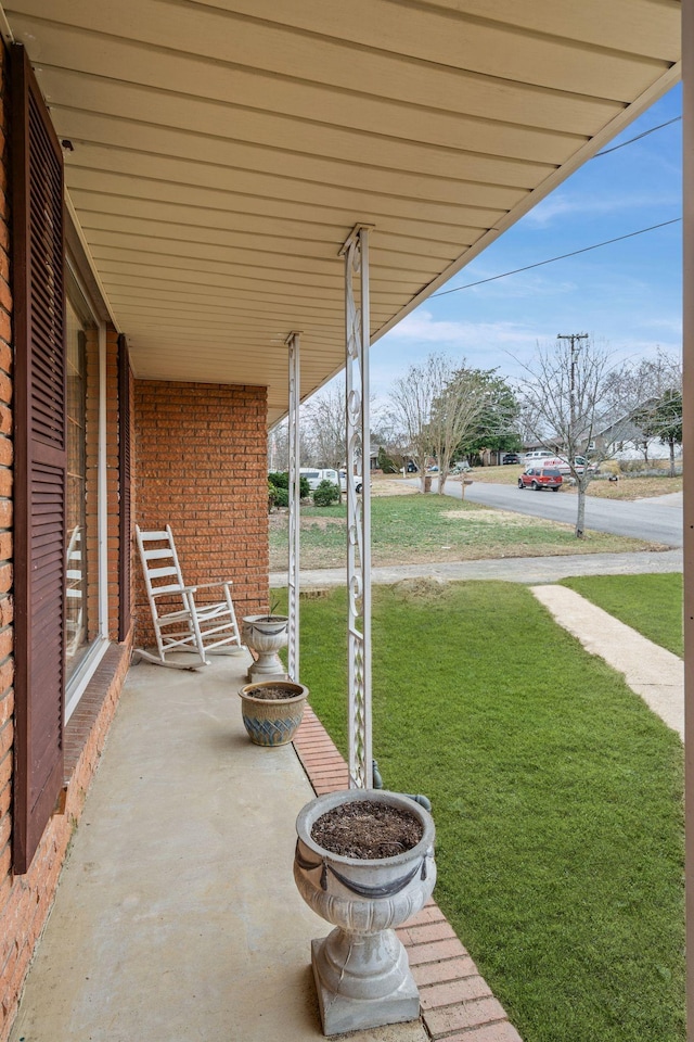 view of patio featuring covered porch