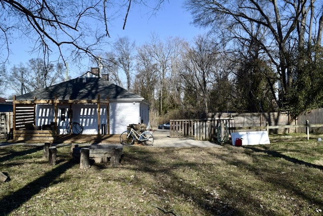 view of yard with fence