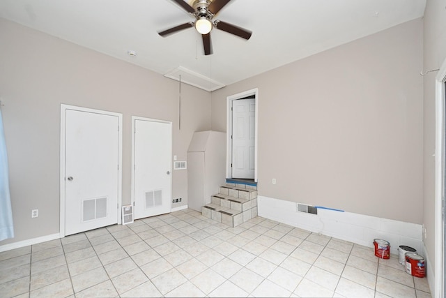 empty room featuring ceiling fan