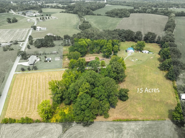 aerial view with a rural view