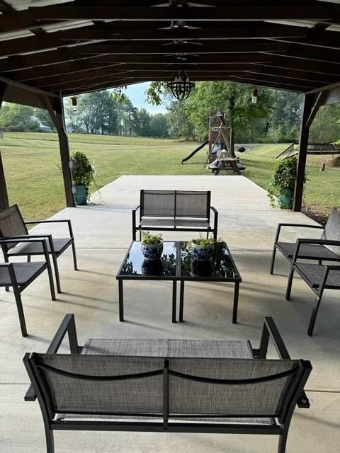 view of patio featuring outdoor lounge area