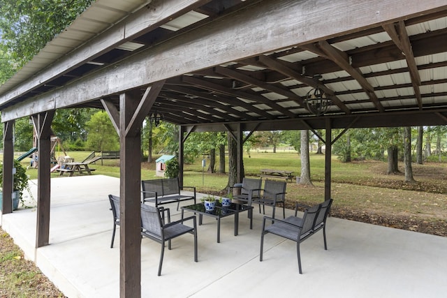 view of patio / terrace featuring an outdoor hangout area