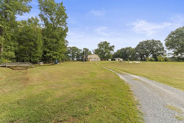 view of street with a rural view