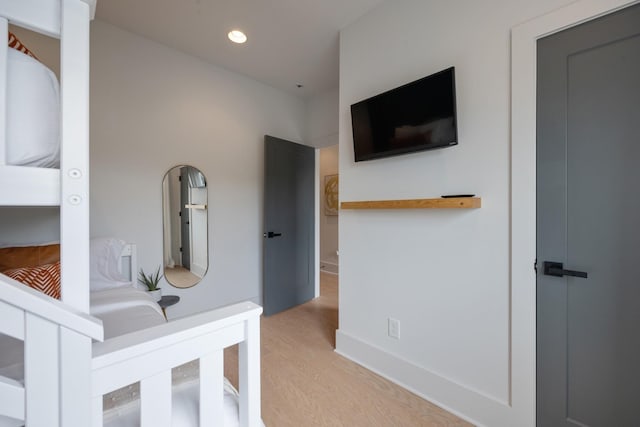 interior space with light hardwood / wood-style flooring