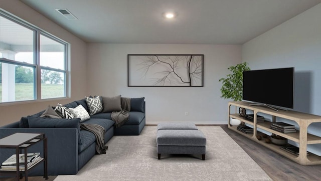 living room featuring hardwood / wood-style flooring