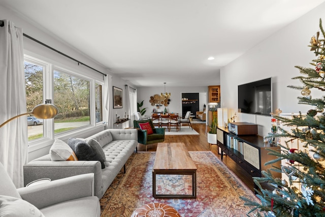 living room featuring hardwood / wood-style floors