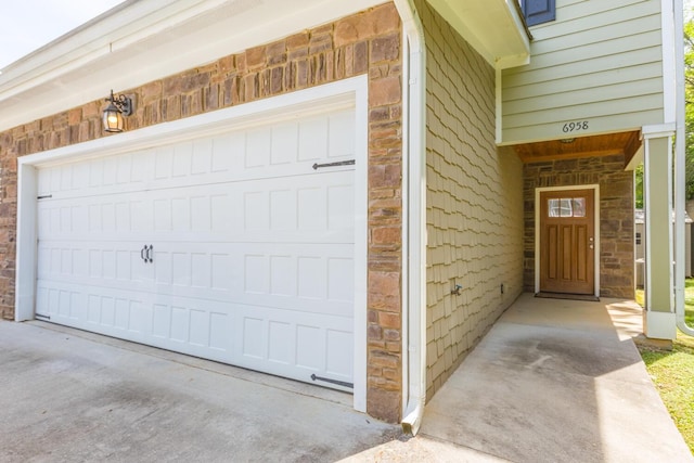 view of garage