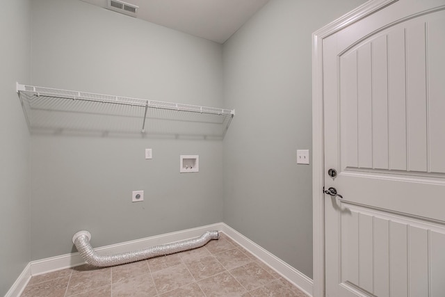 laundry area featuring hookup for an electric dryer and washer hookup