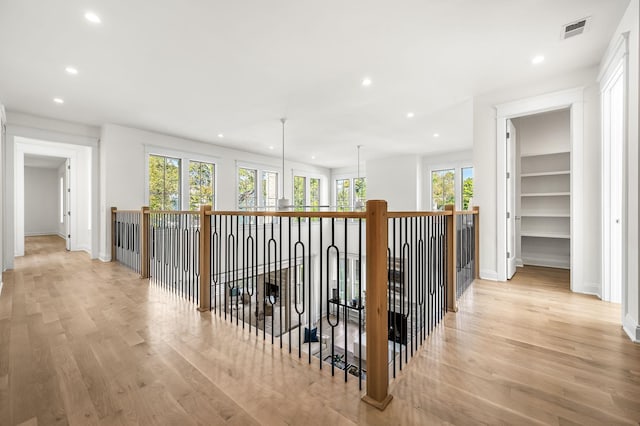 hallway featuring light hardwood / wood-style flooring and plenty of natural light