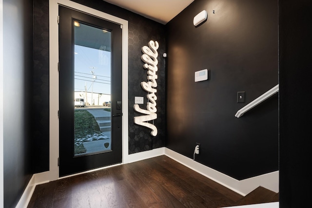 foyer featuring hardwood / wood-style flooring