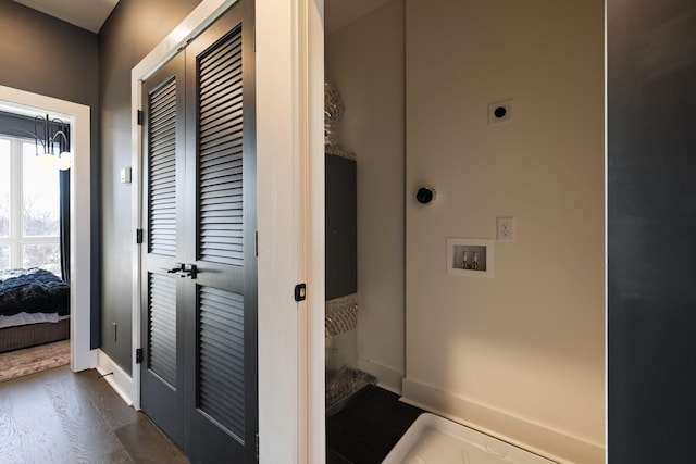 hall featuring dark hardwood / wood-style flooring