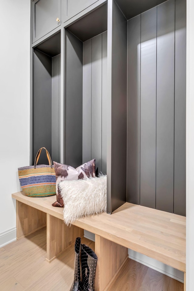 mudroom featuring light wood-type flooring