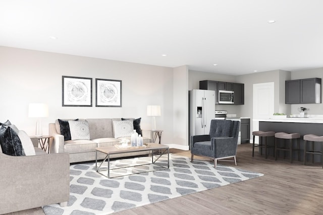 living room featuring hardwood / wood-style floors