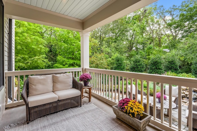 balcony with an outdoor hangout area