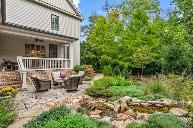 view of patio / terrace with ceiling fan