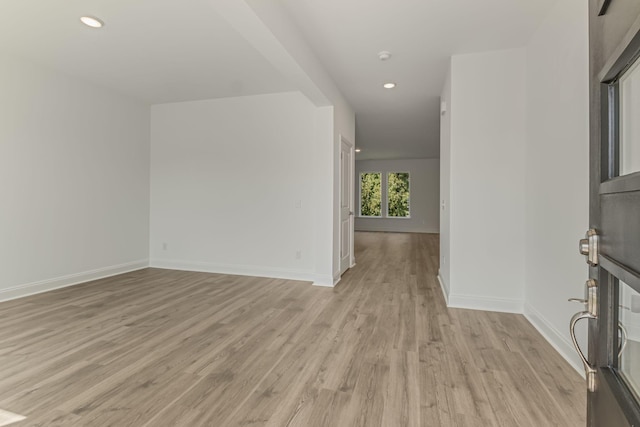 entrance foyer with light hardwood / wood-style floors