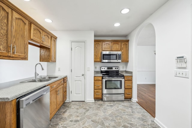 kitchen with stainless steel appliances and sink