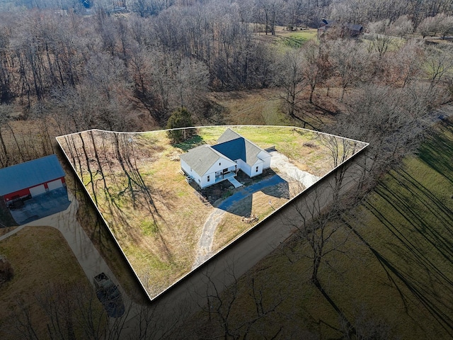 bird's eye view featuring a rural view