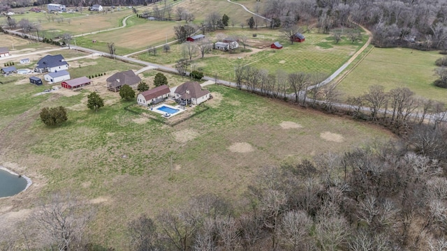 bird's eye view with a rural view