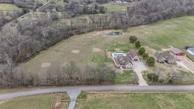 drone / aerial view featuring a rural view