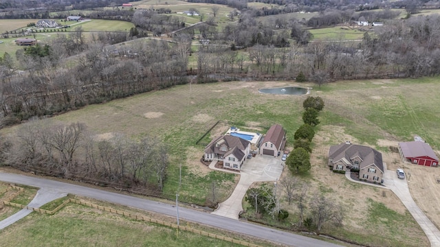 drone / aerial view featuring a rural view