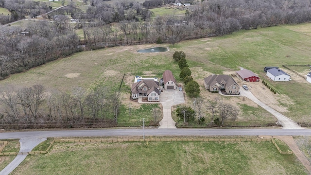 aerial view with a rural view