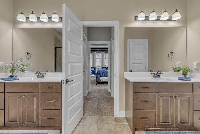 bathroom featuring vanity and tile patterned floors