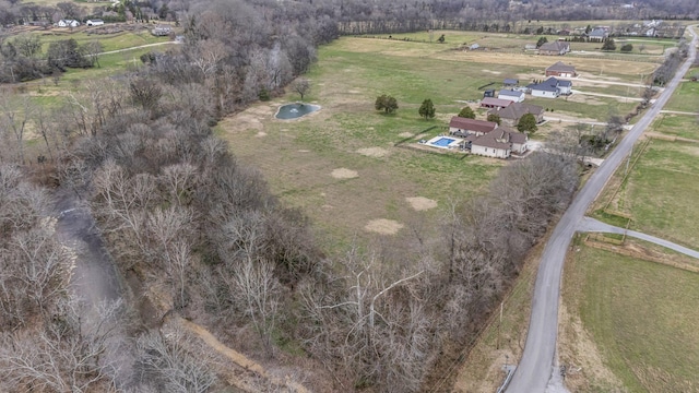 aerial view with a rural view