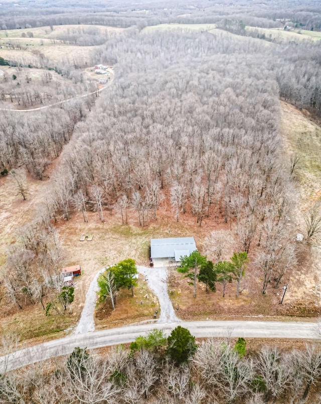 drone / aerial view featuring a rural view