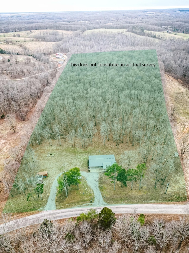 aerial view with a rural view