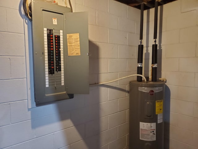 2055 Chisholm Rd, Iron City, TN 38463 - utility room with electric panel and water heater
