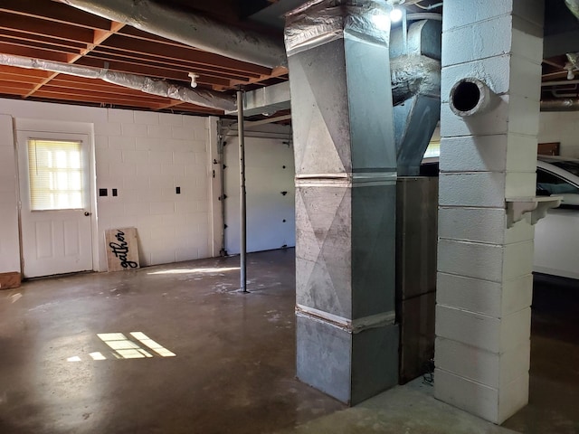 2055 Chisholm Rd, Iron City, TN 38463 - basement featuring concrete block wall