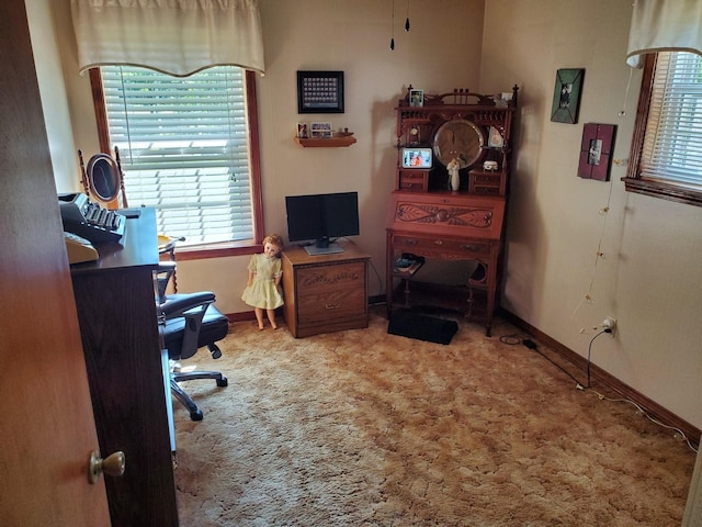 2055 Chisholm Rd, Iron City, TN 38463 - home office with carpet and baseboards