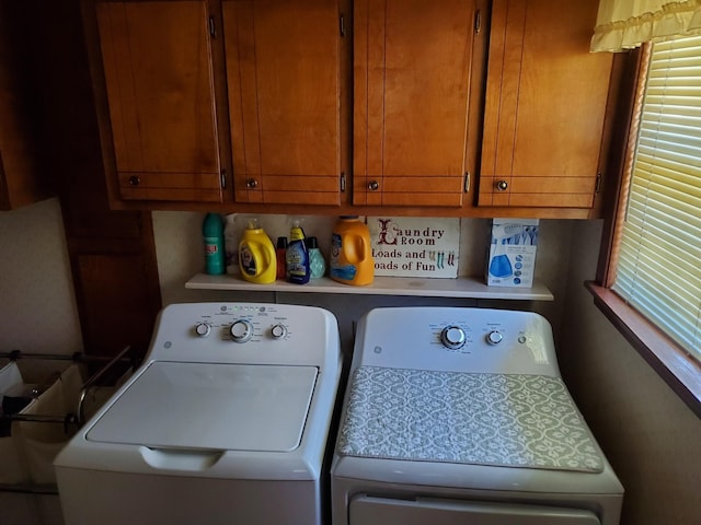 2055 Chisholm Rd, Iron City, TN 38463 - laundry area with washer and clothes dryer and cabinet space