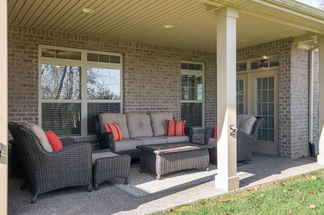 view of patio with an outdoor hangout area