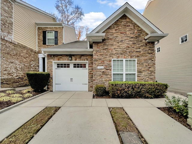 exterior space featuring a garage