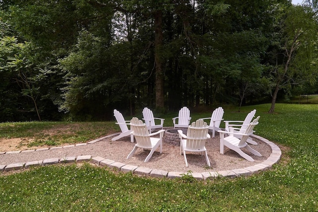 view of patio with an outdoor fire pit