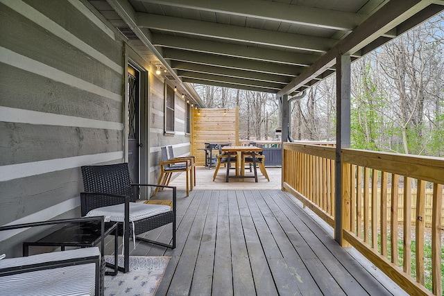 view of wooden deck