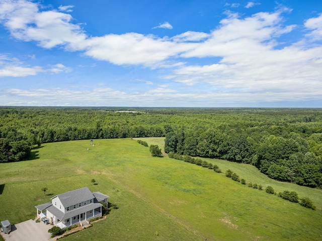 bird's eye view with a rural view