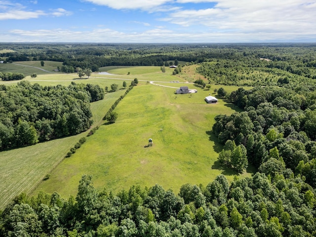 aerial view with a rural view